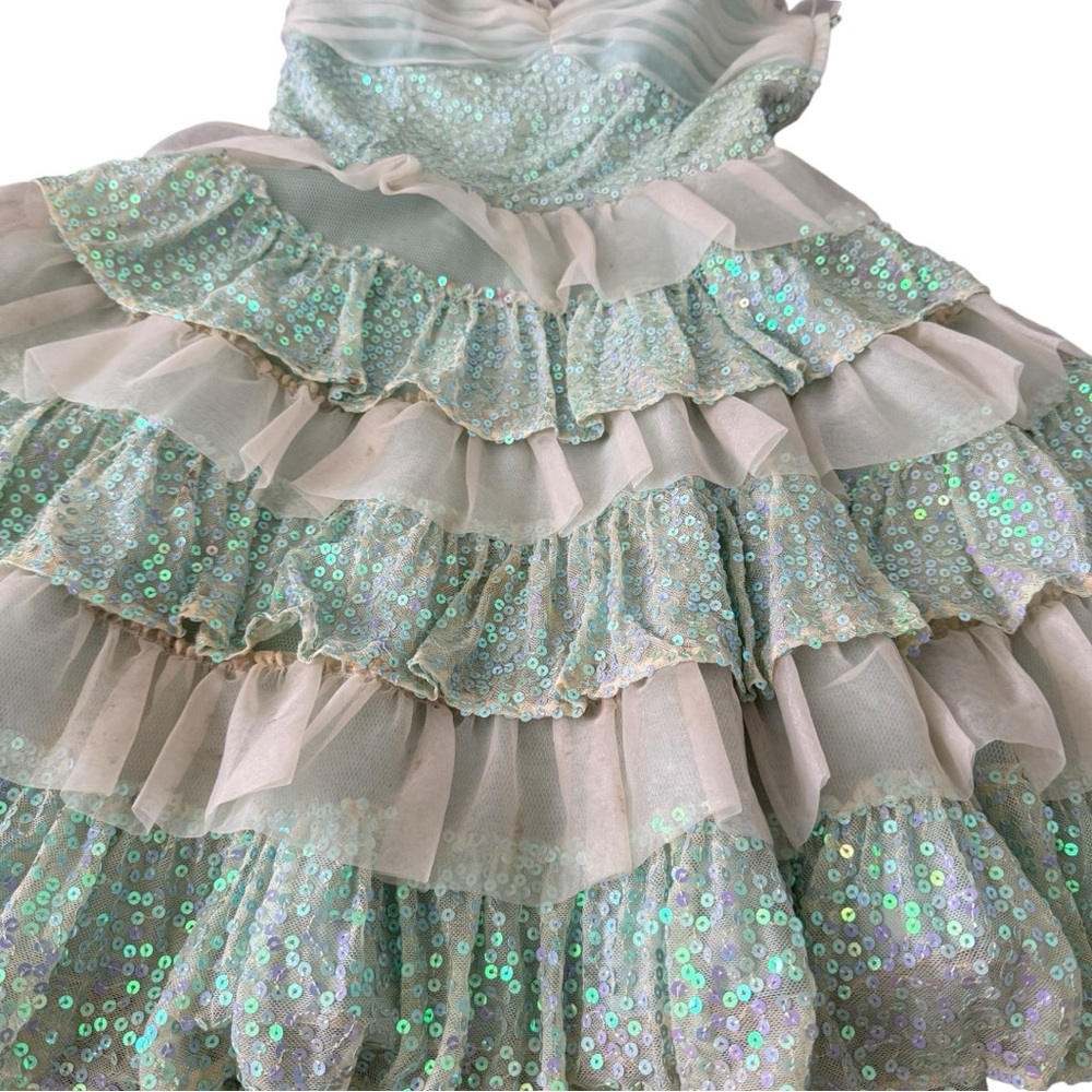 Vintage Betsey Johnson Strapless Sparkly Light Blue Mini Princess Dress- 10 - Picture 11 of 15